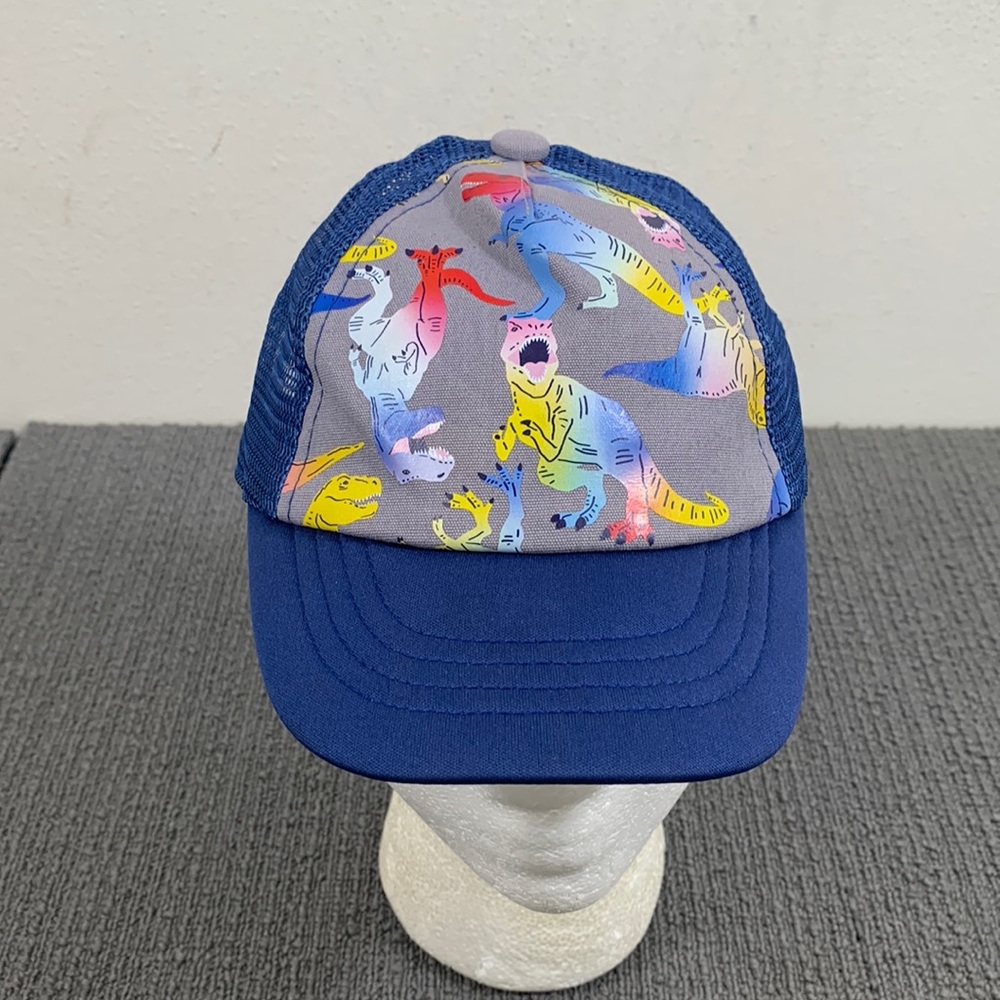 T-Rex Dinosaur Trucker Hat Toddler Kids Boys Adjustable Blue Mesh Back Snapback